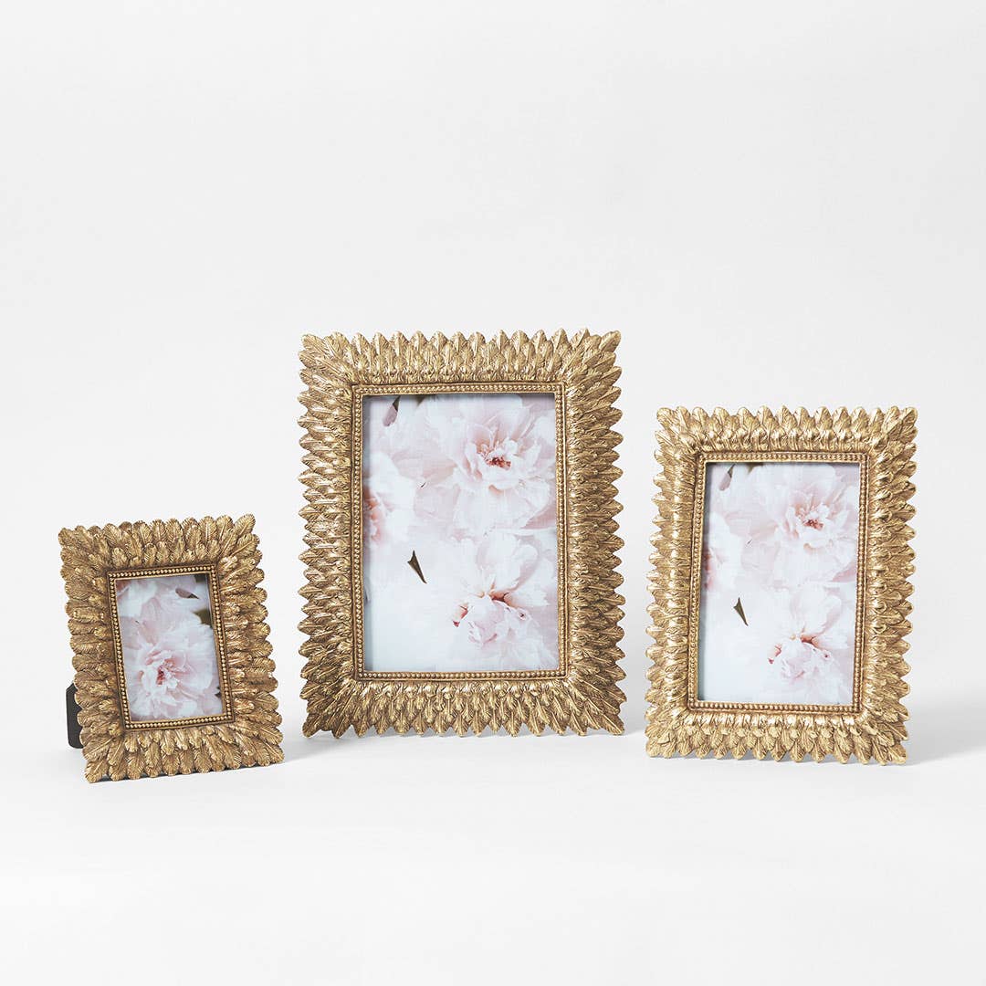 FEATHER_Long Feather Photo Frame 5x7 / Gold
