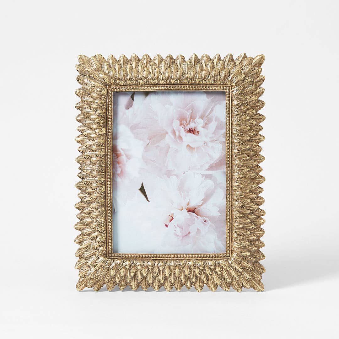 FEATHER_Long Feather Photo Frame 5x7 / Gold