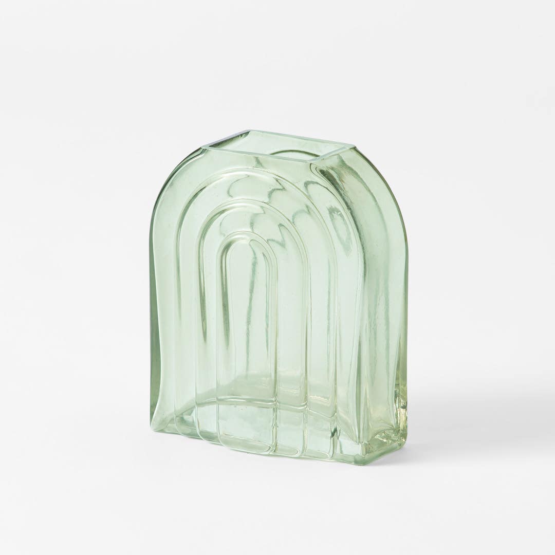 RUBY_Ruby Arch Glass Vase Sml / Green