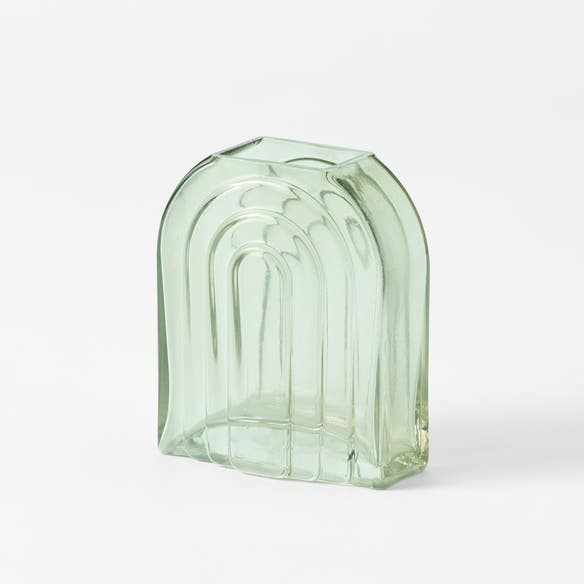 RUBY_Ruby Arch Glass Vase Sml / Green