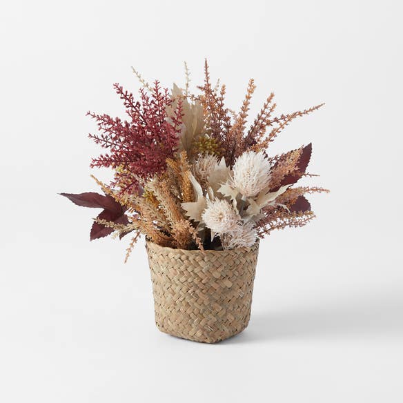 GREENERY_Dried Arrangement Seagrass Pot / Autumn mix