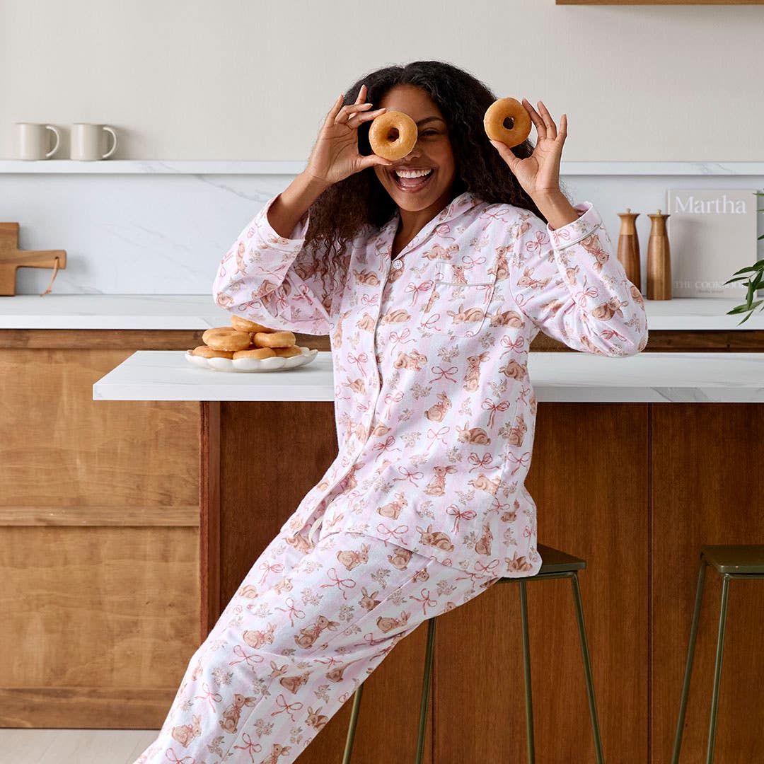 Shop Bunny Bow Flannelette Pyjamas Online | Bed Bath N' Table