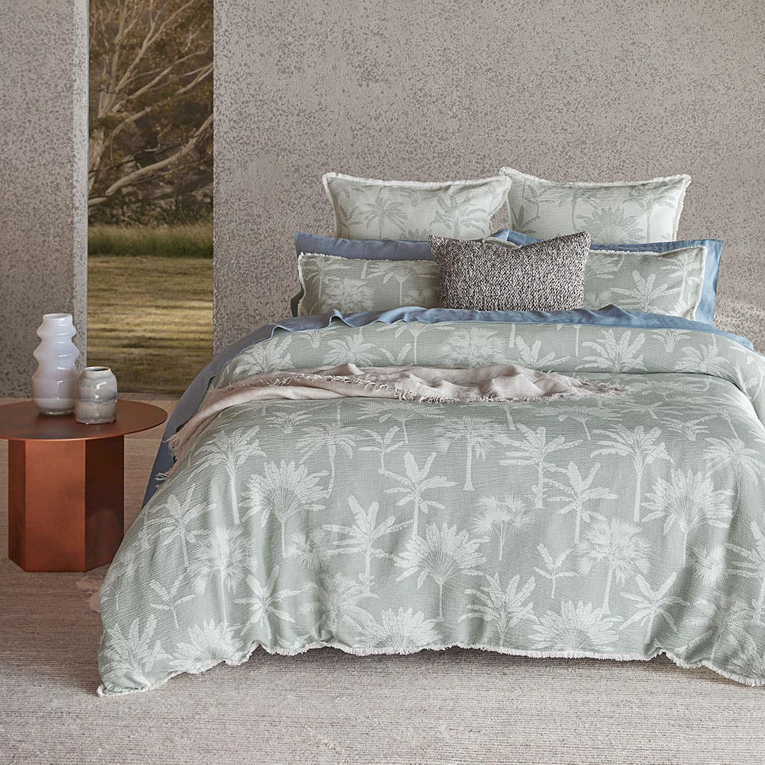 Shop Dune Quilt Cover - Sage Green/Ivory Online | Bed Bath N' Table
