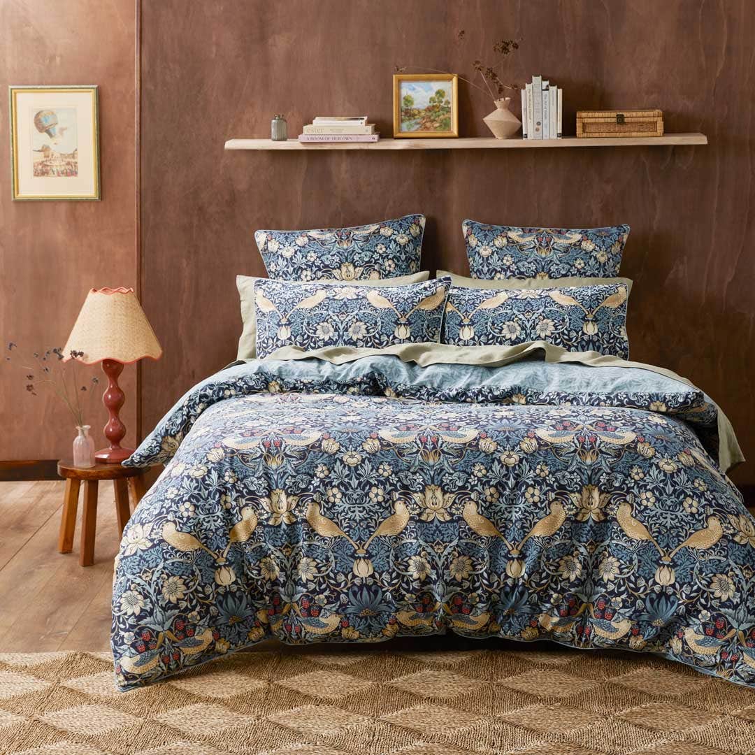 Strawberry thief cheap crimson pillowcase