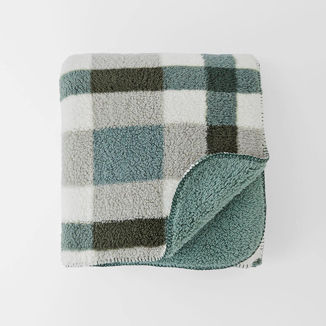 Buy Check Super Soft Throw Green Online Bed Bath N Table