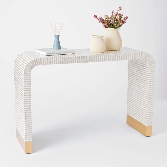 Ellery_Ellery Inlay Console Table · Grey/Ivory