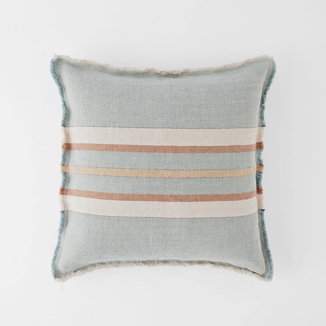 Everett Fringe Stripe Linen Cushion