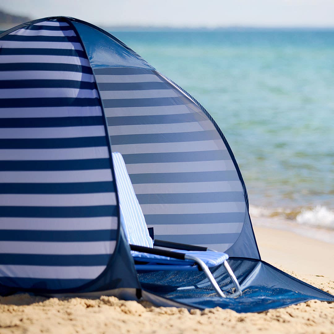 Striped beach tent cheap