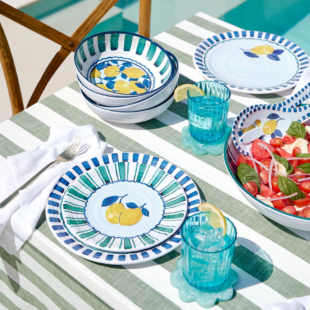 Limone Melamine Dinner Plate Blue Yellow