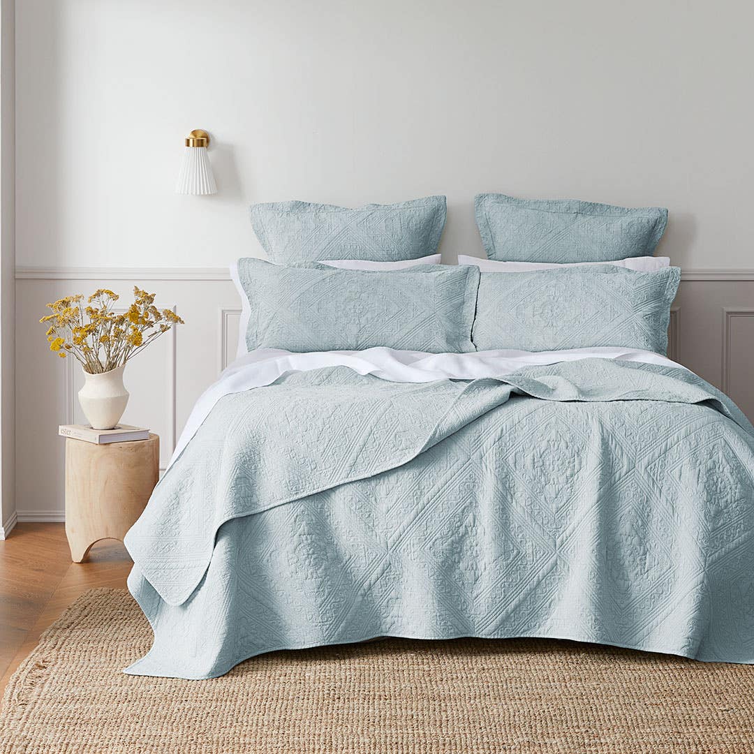 Blue coverlet deals king