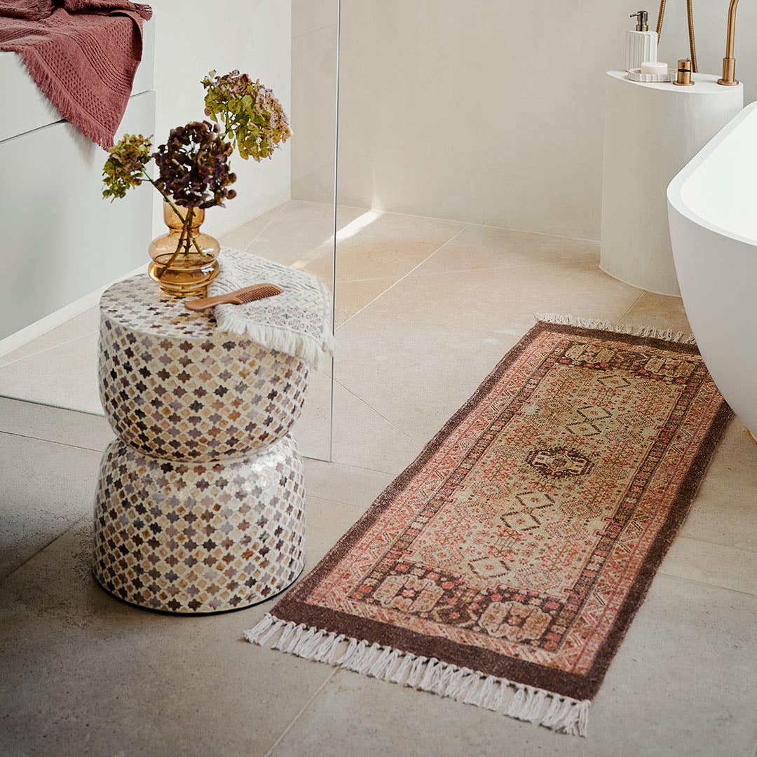Runner top in bathroom