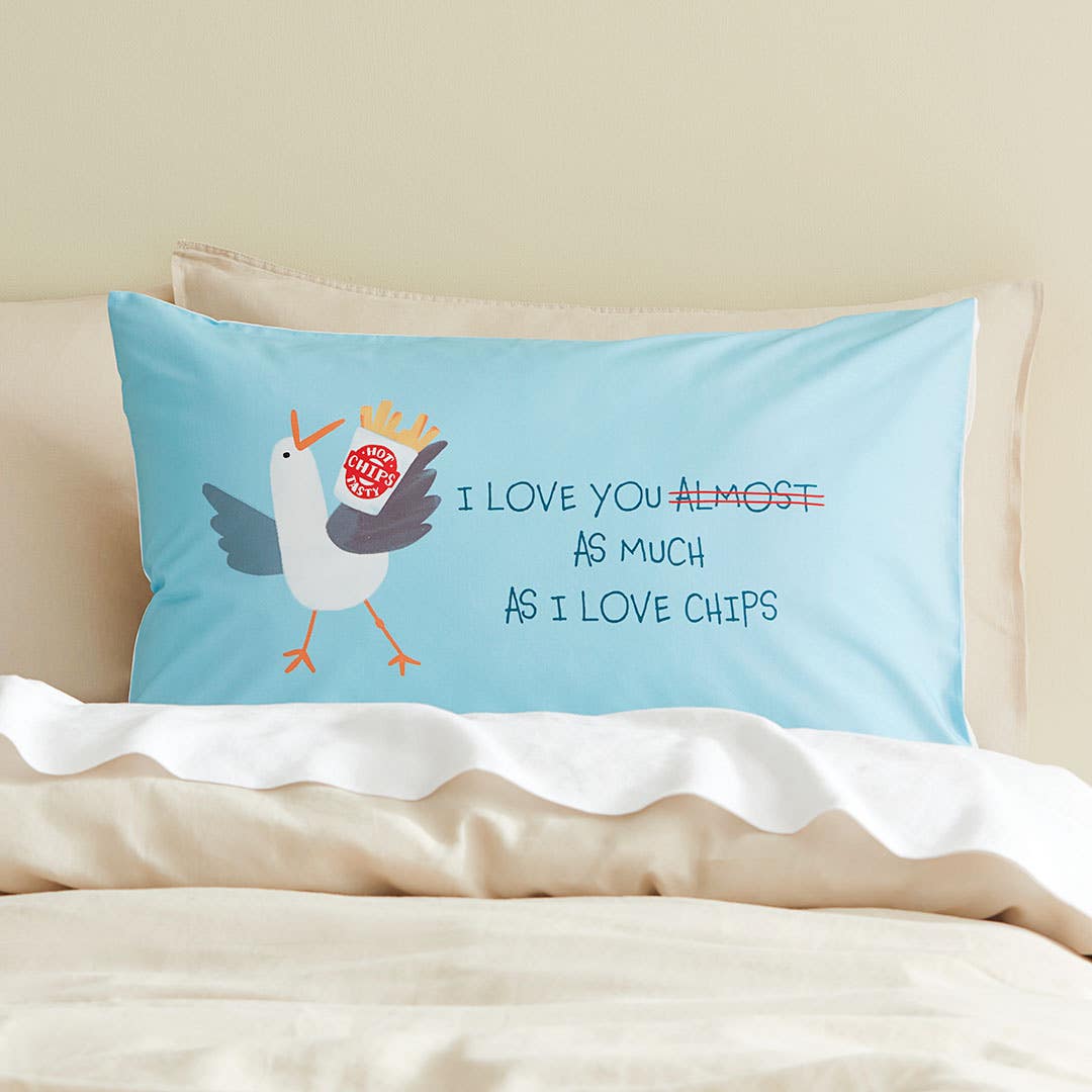 Gull Loves Chips Standard Pillowcase