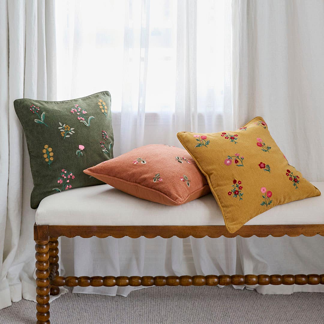 Shop Posie Rose Cushion - Rust Online | Bed Bath N' Table