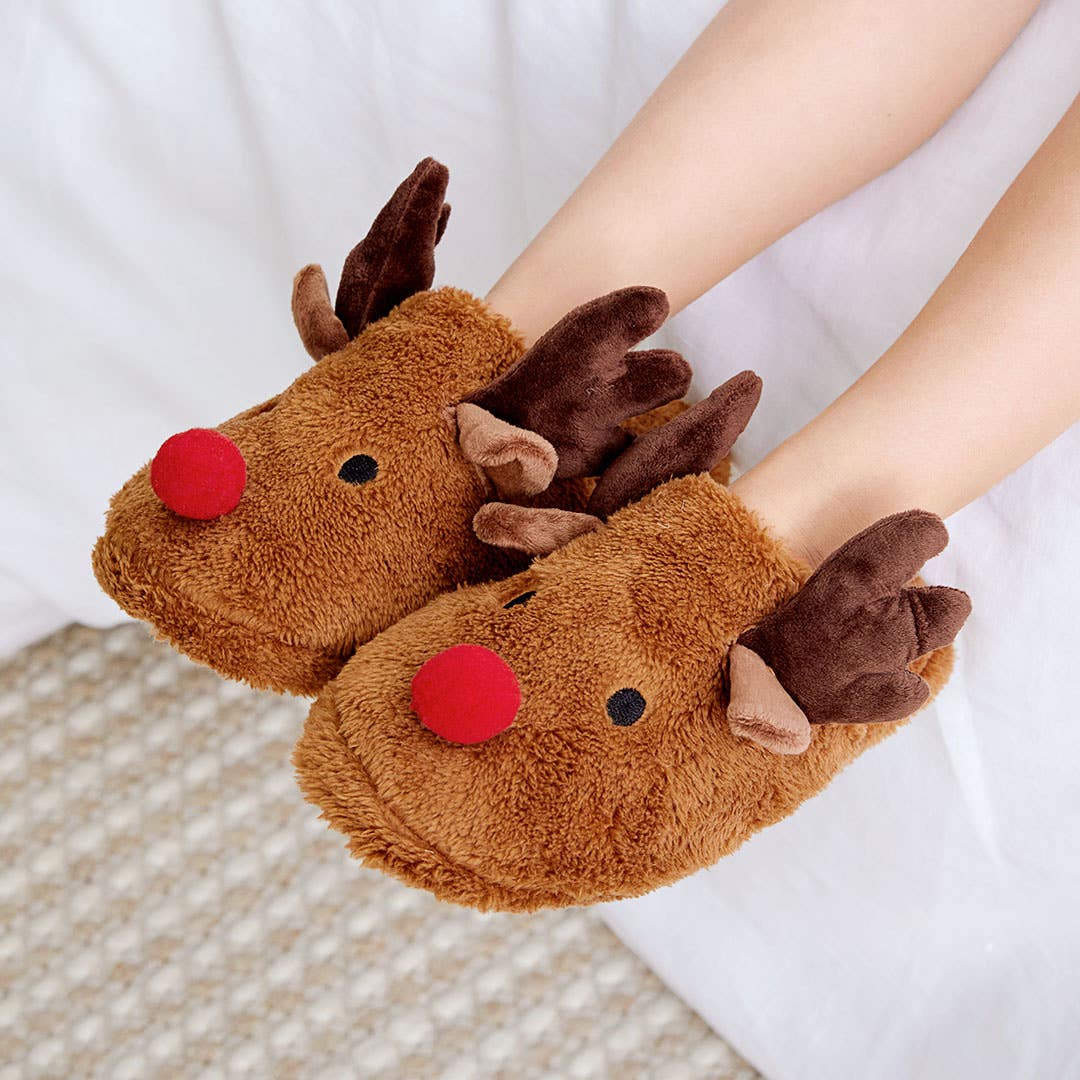 Christmas reindeer slippers deals