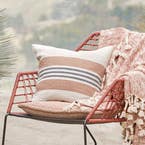 Everett Herringbone Stripe Linen Cushion - Natural