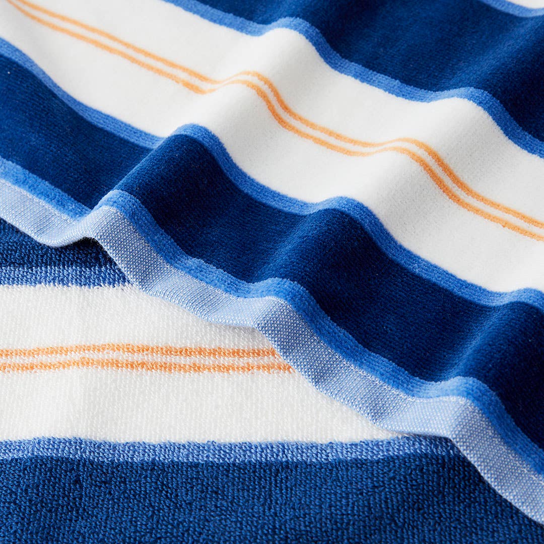 VELOUR24 CH_CH Santa Monica Beach Towel / Navy/Orange