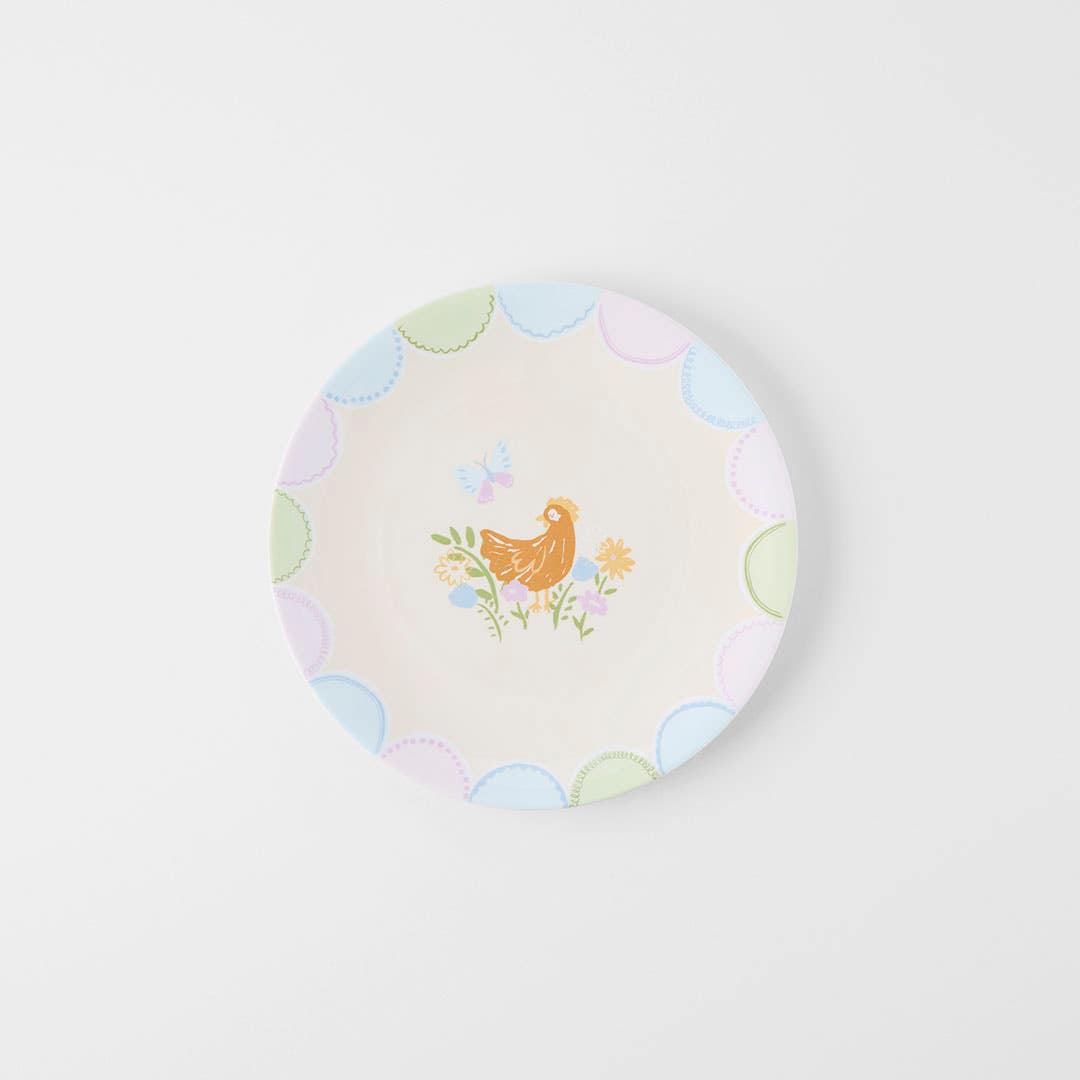 E DINNING_T1 Melamine Plate Scallop Bunnies  · Multi