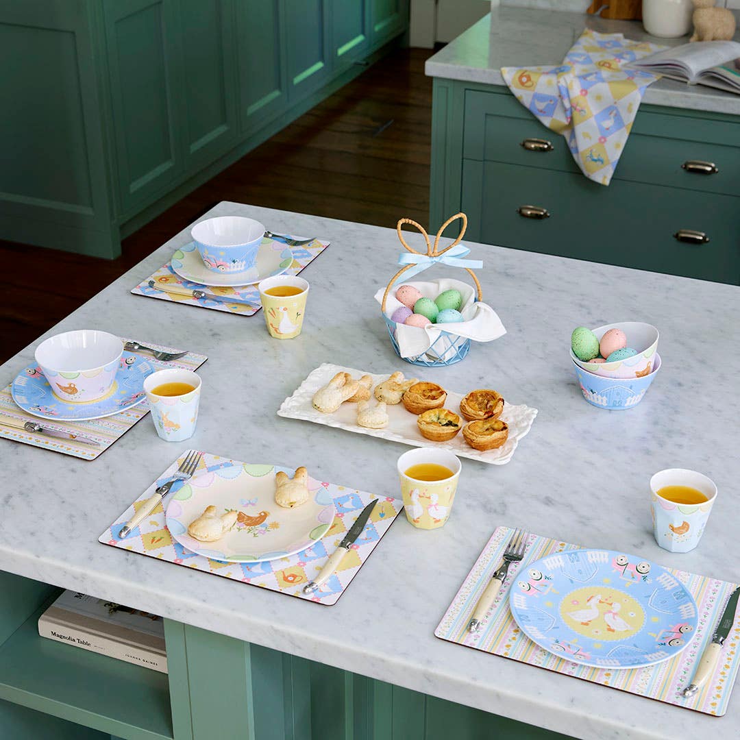 E DINNING_T1 Melamine Plate Scallop Bunnies  · Multi