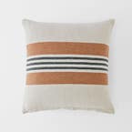 Everett Herringbone Stripe Linen Cushion - Natural