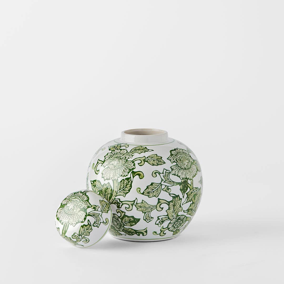GINGER JAR_Ginger Jar Round Sml  · Green/White