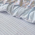Myra Woven Stripe Quilt Cover - Soft Blue/Lilac