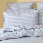 Myra Woven Stripe Quilt Cover - Soft Blue/Lilac
