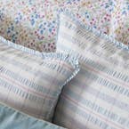 Myra Woven Stripe Quilt Cover - Soft Blue/Lilac