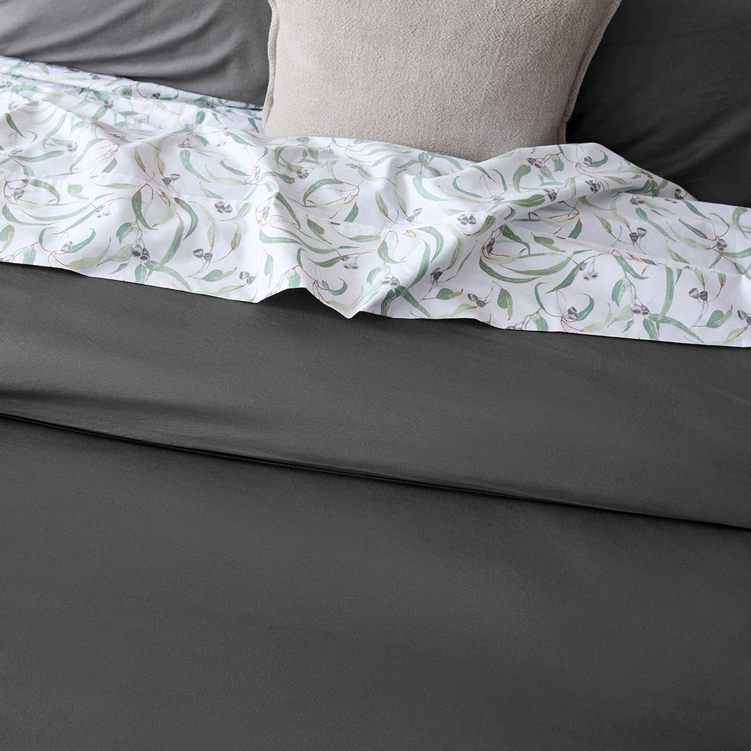 Peyton Quilt Cover Set - Charcoal