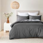 Peyton Quilt Cover Set - Charcoal