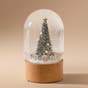 SNOW DOME_LM Modern Tree LED Snow Dome · White